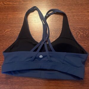Zella Strappy Sports Bra - Black and Blue